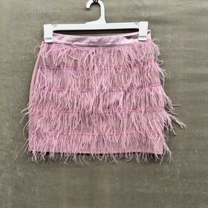 Missguided Skirt Womens Medium Feather Mini Party Statement UK 10 US 6 EUR 38